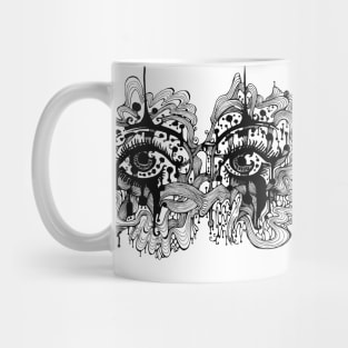 Abstract eye doodle art Mug